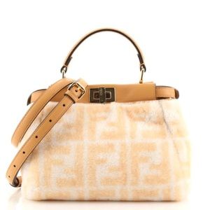 FENDI Peekaboo Bag Zucca Shearling Mini